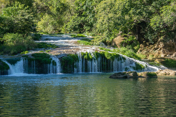 The beautiful Micos waterfalls, Huasteca Potosina, San Luis Potosi, Mexico