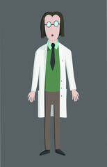 scientist vector illustration isolated in glasses