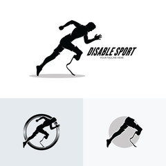 disabilities runner sports competition logo design