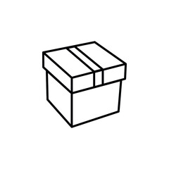 Box icon or logo in modern line style. High quality black outline pictogram for web site design and mobile apps. Vector illustration on a white background.