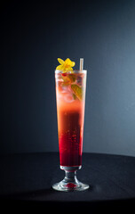 creative cocktail on the dark background