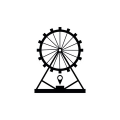 Vector icons of different attractions in amusement park