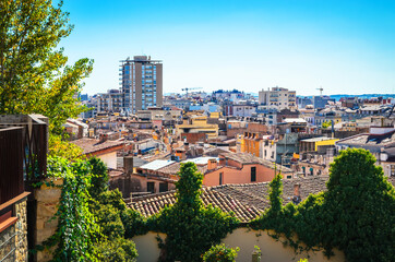 Fototapeta na wymiar Summer panorama of Girona, Catalonia, Spain