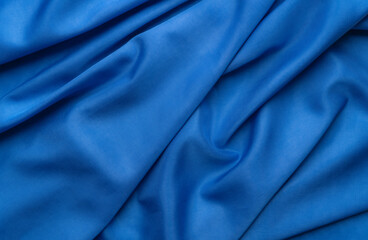 blue silk background.top view