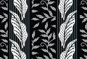 Indonesian batik motifs with very distinctive plant patterns