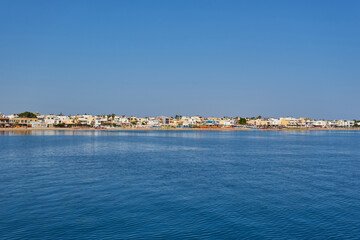 Naklejka na ściany i meble The Turkish coastline near Bodrum from the Kos ferry