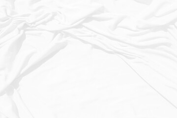 Top view Abstract White cloth background with soft waves.Wave and curve overlapping with different shadow of color,white fabric, crumpled fabric.