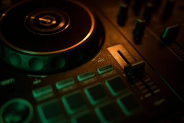 dj mixer close up