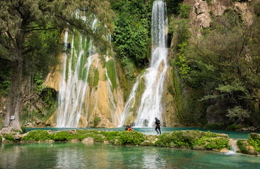 The beautiful Minas Viejas waterfall, Huasteca Potosina, San Luis Potosi, Mexico