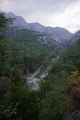 A blue river in the forest at Goynuk, Antalya