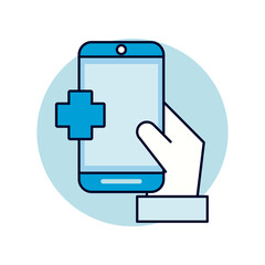 Obraz premium tele medicine application in smartphone device