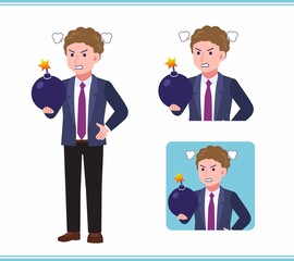 Young man in an afro hair suit_B