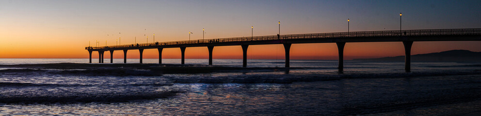 Fototapeta na wymiar panoramic sunrise at pier