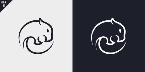 Jaguar abstract outline style logo minimalist and memorable on monochrome eps 8