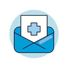 medical order in envelope health icon