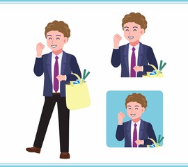 Young man in an afro hair suit_B