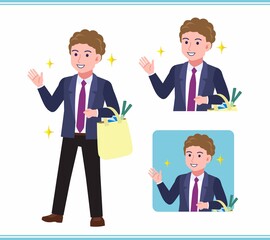 Young man in an afro hair suit_B