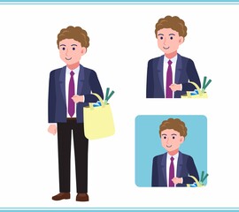 Young man in an afro hair suit_B