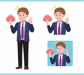 Young man in an afro hair suit_B