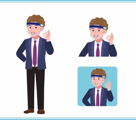 Young man in an afro hair suit_B