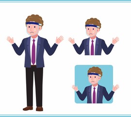 Young man in an afro hair suit_B