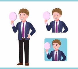 Young man in an afro hair suit_B