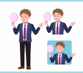 Young man in an afro hair suit_B