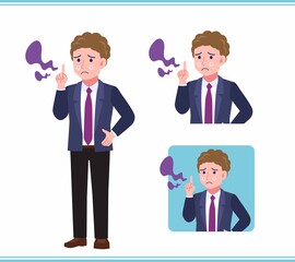 Young man in an afro hair suit_B