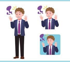 Young man in an afro hair suit_B