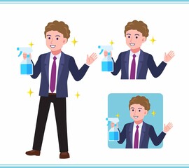 Young man in an afro hair suit_B