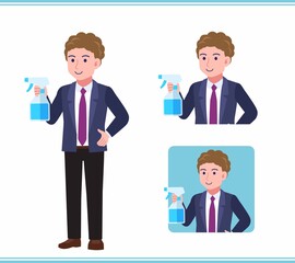 Young man in an afro hair suit_B