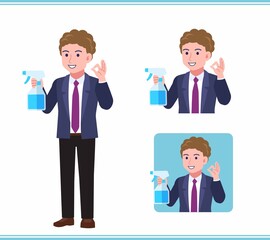 Young man in an afro hair suit_B