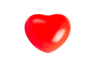 Red heart isolated on white background.
