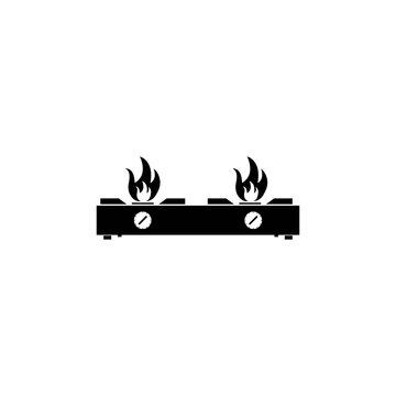 black stove with flames cooking clip art preview