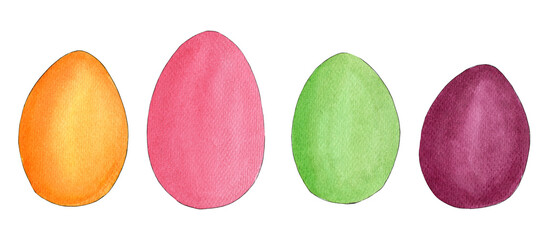 Watercolor Easter eggs Hand painted illustration.