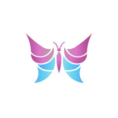 Obraz premium Butterfly purple color Logo design vector graphic