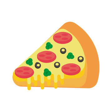 delicious italian pizza fast food silhouette style icon