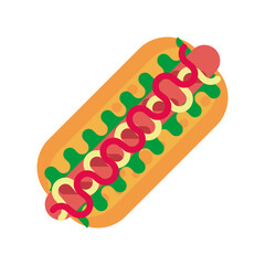 delicious hot dog fast food silhouette style icon