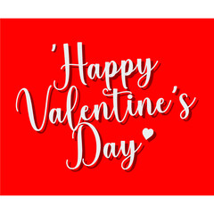 Happy Valentine's sentence with a red background