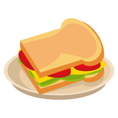 delicious sandwich in dish icon