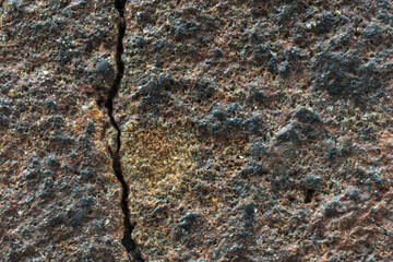 Macro photo of the fusion crust from a Chondrite Meteorite, piece of rock formed in outer space in...