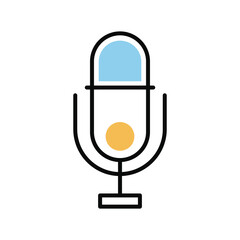 microphone audio device line and fill style icon