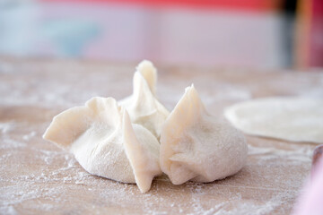 Fototapeta na wymiar Dumplings made by Chinese food