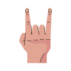 Obraz premium hand human rock and roll symbol gesture icon
