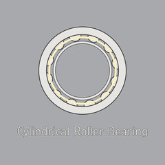 Cylindrical Roller Bearing flat design vector