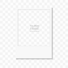 Vector of Empty white photo frame with shadows