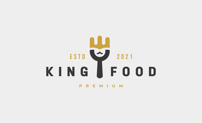 king food fork logo vector design illustration