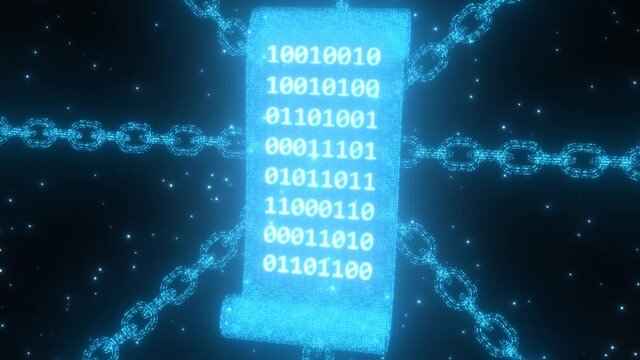Smart Contract Blockchain Distributed Network Transaction Technology - 4K Seamless VJ Loop Motion Background Animation