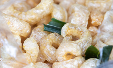 close up of  pork snack