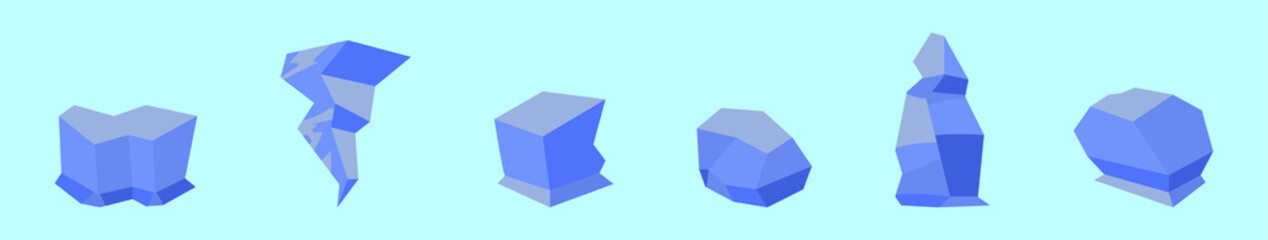 set of ice age cartoon icon design template with various models. vector illustration isolated on blue background